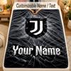 Flannel BlanketJuventus FC Custom Name Text Personalized Soft Warm Throw Blanket Home Decor Gift