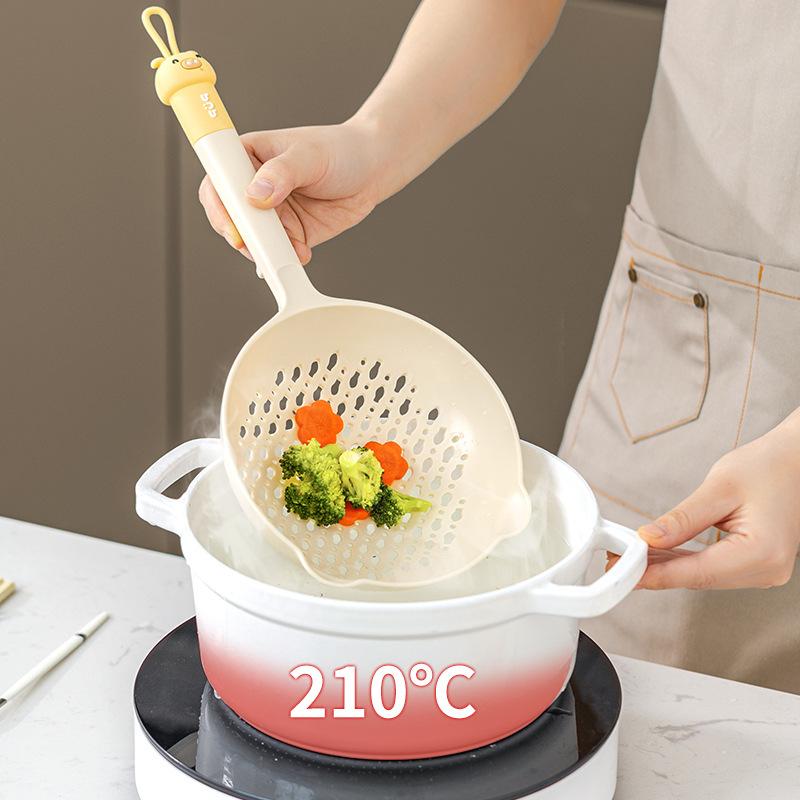 Household Kitchen Long-handled One-piece Formed Noodle Scooping Spoon, High-temperature Resistant Draining Scooping Spoon