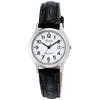 [Citizen Q&Q] Analog Waterproof Watch with Date Display and Leather Strap, D015-304, Women's, Black