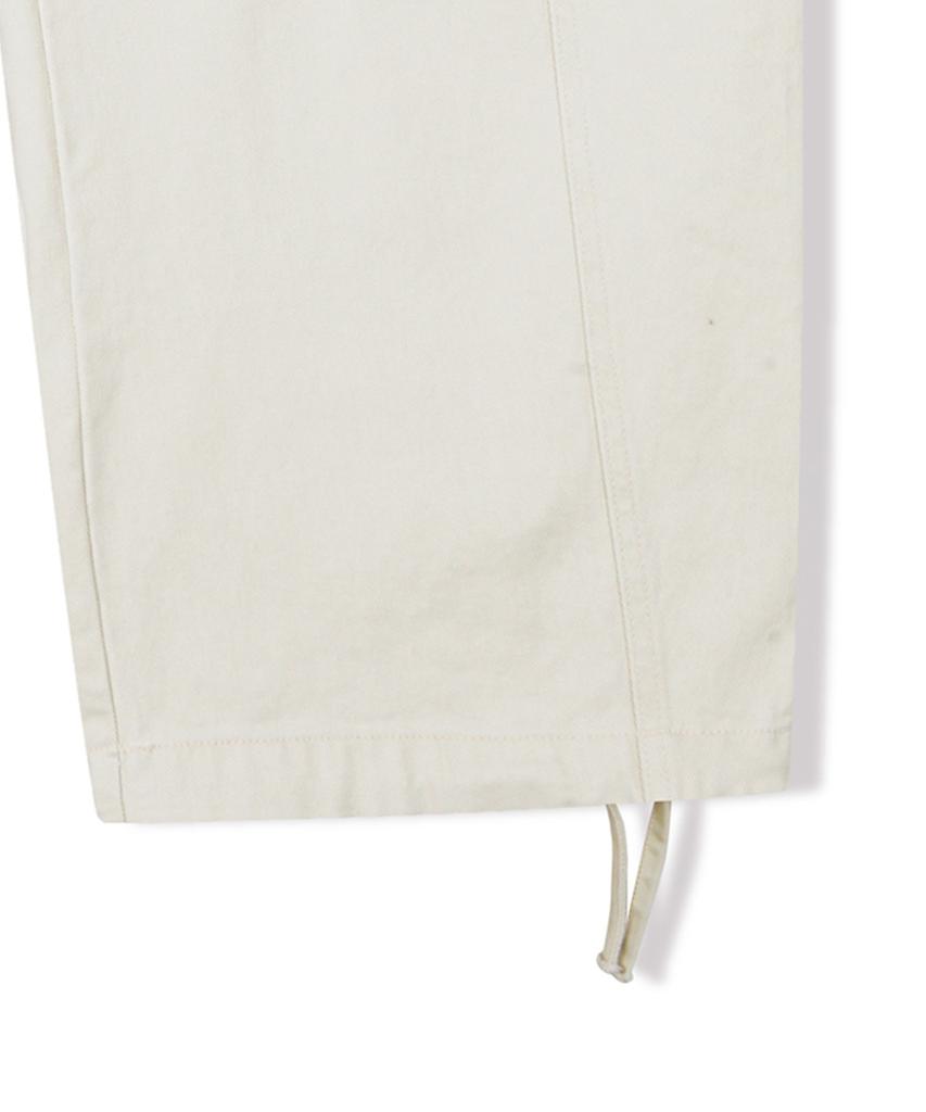 Eonyujeulaeb Cotton Curved Buckle Pants [Cream]