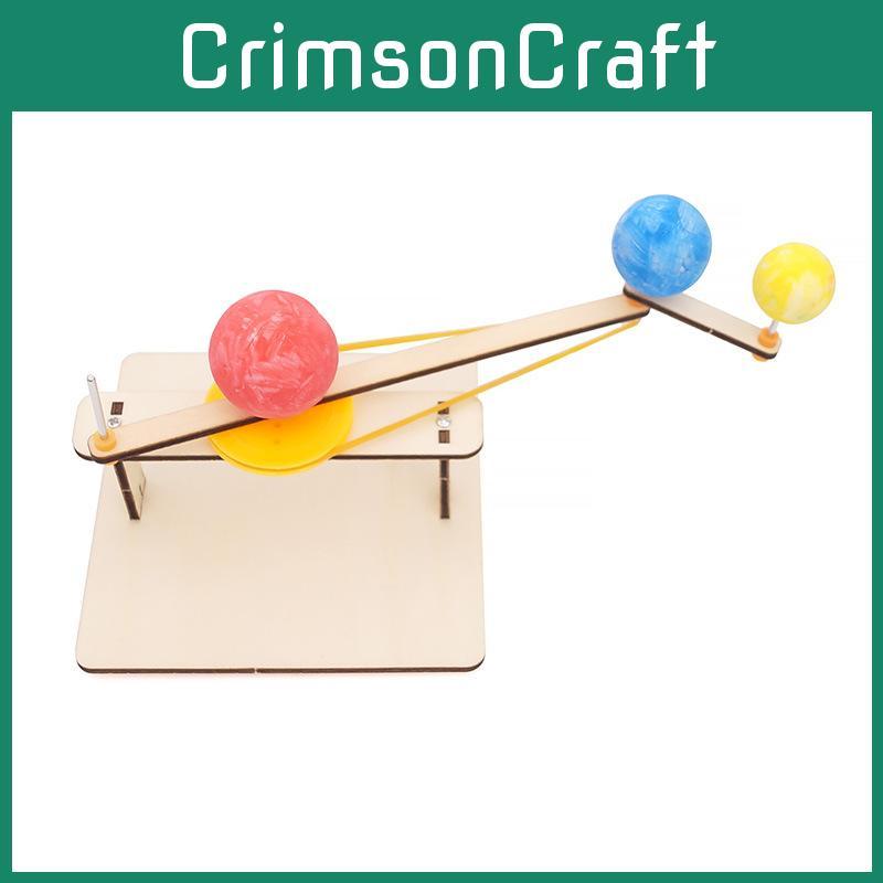 Science Experiment Diy Wooden Earth Moon Sun Solar System Model Kit Educational Toy For Kids