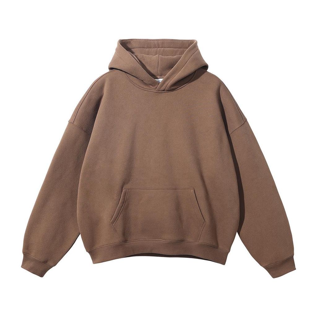 Men's & Women's Loose Autumn/Winter Velvet Hooded Sweatshirt – Trendy Drop Shoulder Pure Color Jacket