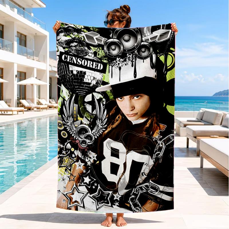 Tokio-Hotel Musik Strandtuch, Superweiche Mikrofaser, Perfektes Geschenk für Sie/Ihn, Geburtstag, für Pool, Strand, Reisen, Dekoration Strandparty