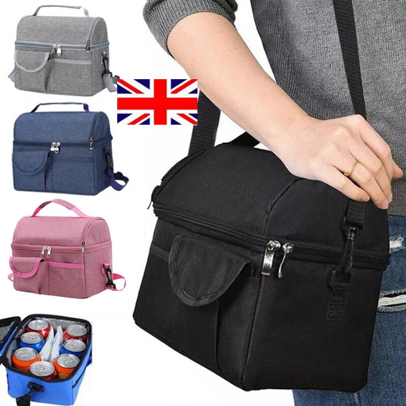 Large Insulated Lunch Bag Adult Kids Men Thermal Cool Hot Food Storage Tote Box