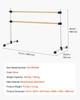 Ballet Barre, Double Beechwood Barre Bar for Home, Freestanding Portable Ballet Stretching Dance Bars, Height Adjustable Anti-Wobble Fitness Gym