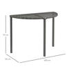 Balcony Table, Half-Round, Poly Rattan+Metal, 100x50x74 Cm, Grey
