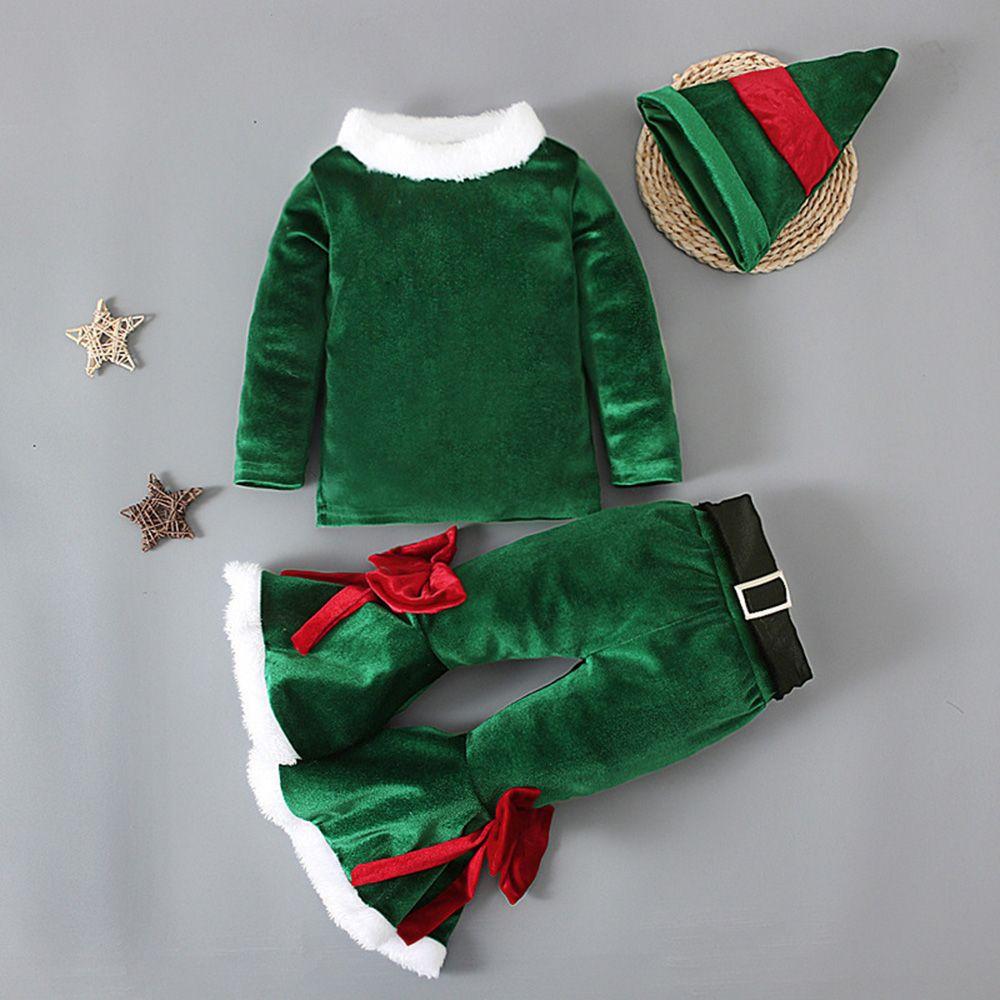 Santa Hat Belt Set Santa Claus Cosplay for Baby Girls Boys Christmas Costume Xmas Outfit Clothes