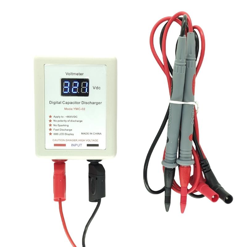 DC800V LED Digital Capacitor Discharger Electrician Voltage Discharging Tool Quick Discharge Electronic Repair Accessory