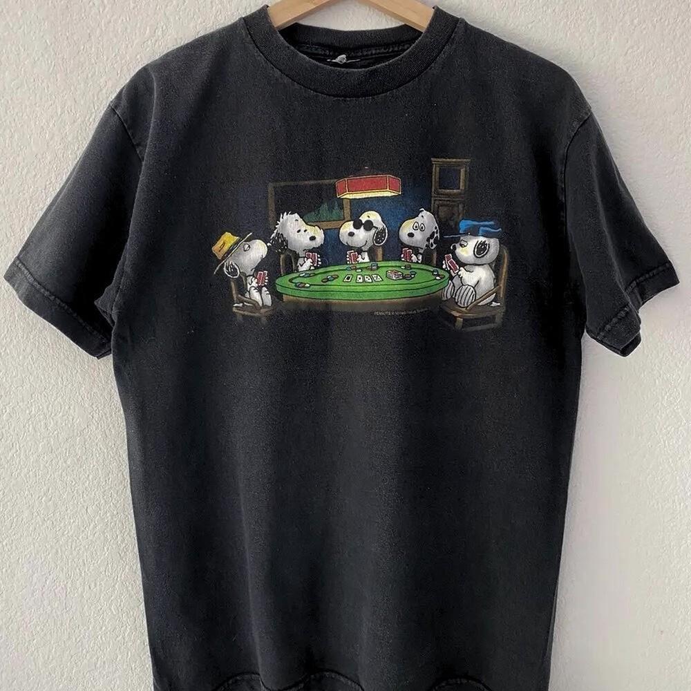 Retro SN00PY Poker Graphic Unisex TShirt Gift For Fan S5XL Unisex T-Shirt S