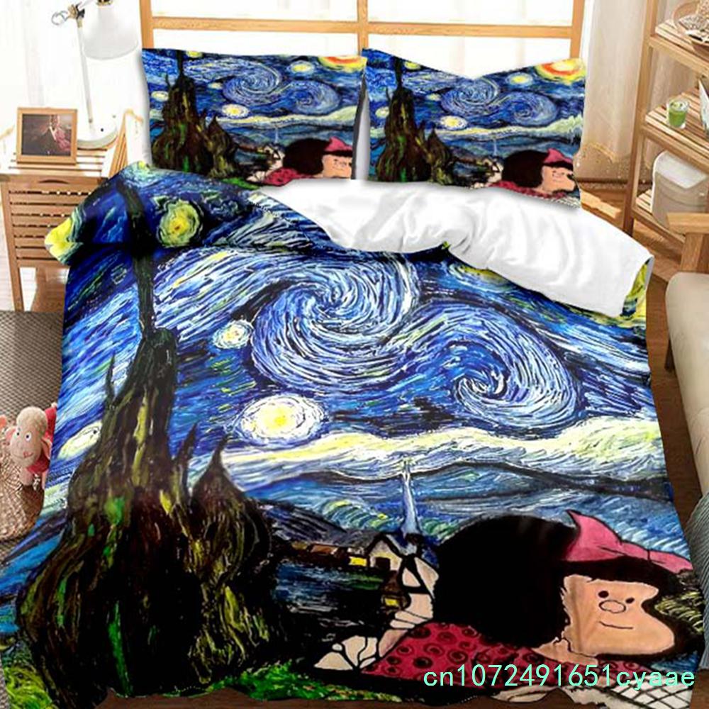 Mafalda Cartoon Quino Comics Bedding Set Duvet Cover Set Adult Children Single Double King Size Duvet Cover And Pillowcases Gift