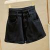 High Shorts Waist Summer Denim Women Casual Loose Ladies Fashion Roll Up Hem Pocket Blue Short Jeans Female