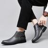 Herren-Martinstiefel aus echtem Leder – große Größen 45–48, seitlicher Reißverschluss, Chelsea- und kurze weiße Varianten für Herbst und Winter