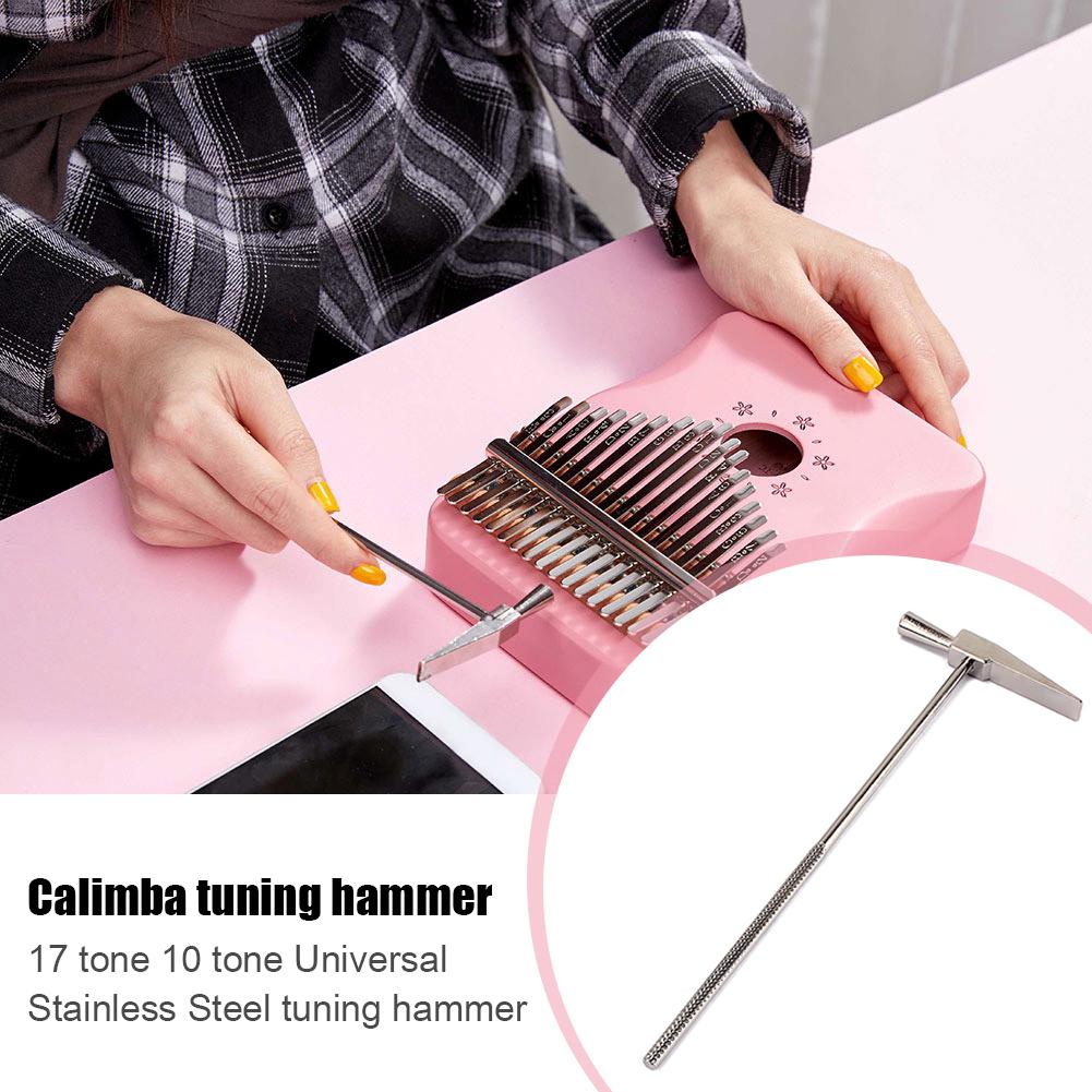 Steel Key+Wood Bridge Hammer Musical Instrument Part 21 Key Kalimba +Steel Tuning for Music Lovers Playing Accessories