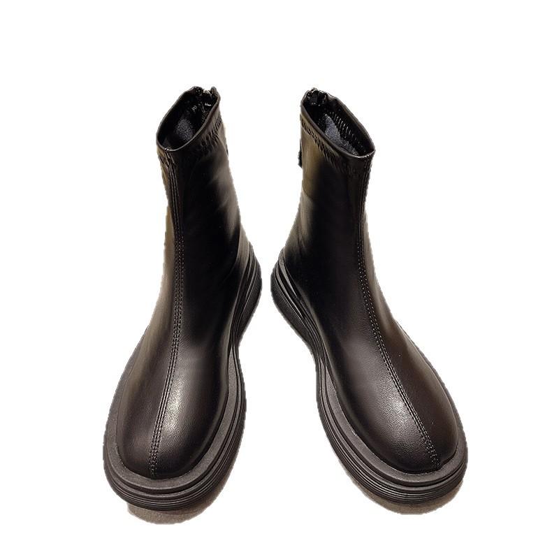 2025 Autumn New Platform Boots Women's Martin Boots White Single Boots Skinny Boots Women's Chelsea Boots Women's Short Boots