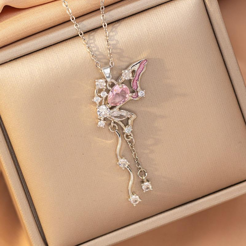 [Titanium Steel] Necklace Women's Copper Micro-inlaid Electroplating Advanced Sense Delicate Clavicle Chain Jewelry