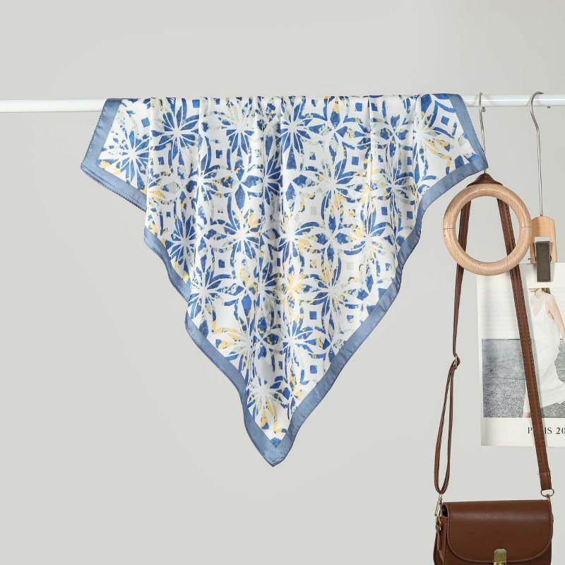 Women S Fashionable Versatile 70cm Square Silk Like Neck Scarf