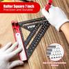 6-in-1 Carpenter Square 7 inch (1/8" Precision) Rafter Square Multi-Purpose Carpenter Tools:Square,Protractor, 1/16" Precision Steel Ruler,Marking