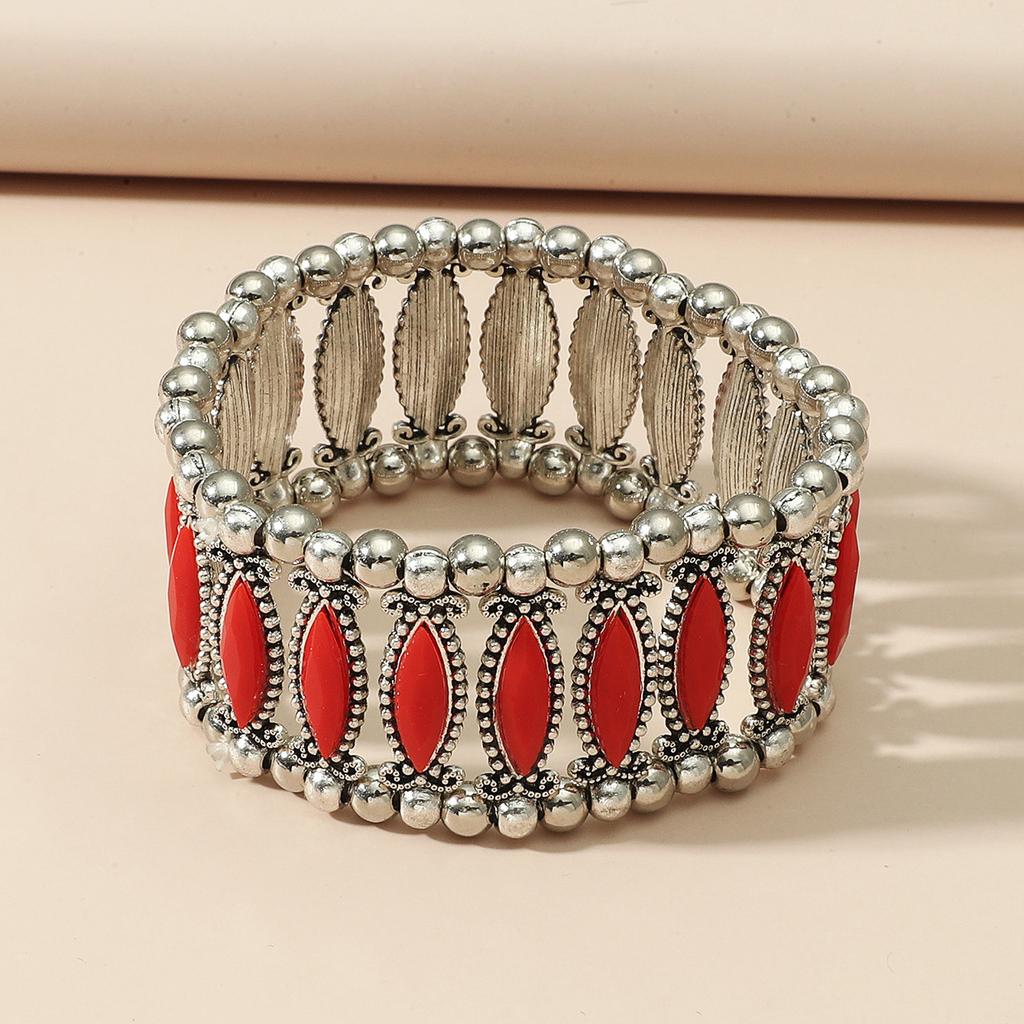 Cross Border Hot Personalized Retro Inlaid Resin Horse Eye Elastic Bracelet Fashionable And Simple Bracelet Trendy Accessory