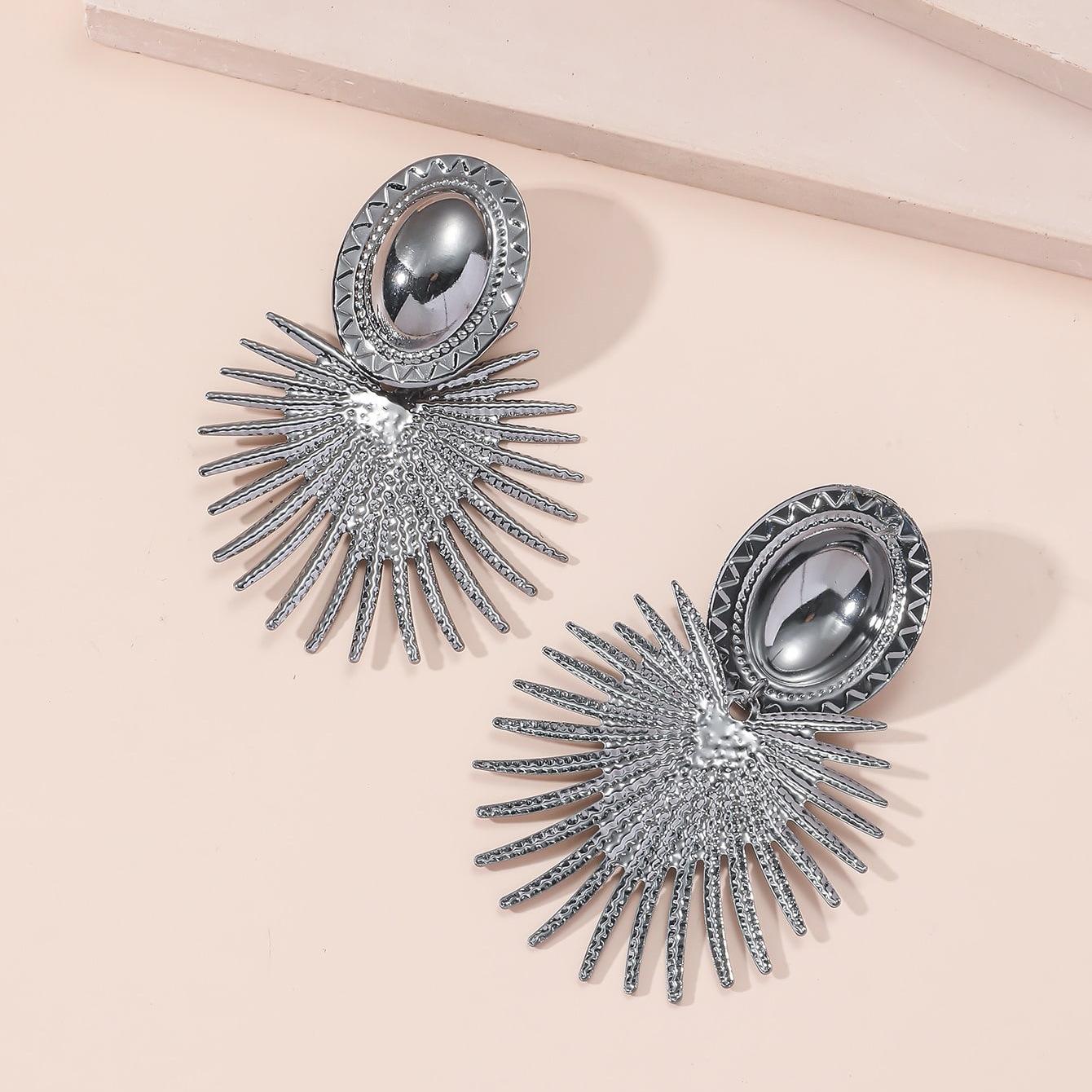 

Большие металлические серьги-стойки для женщин золотого цвета, винтажные геометрические серьги-капли серый