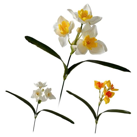 Künstliche Blumen Realistische Narzissen für Heimdeko Nordischer Stil Langlebig Kein Wasser Benötigt Flexible Stiele Sicher Floral