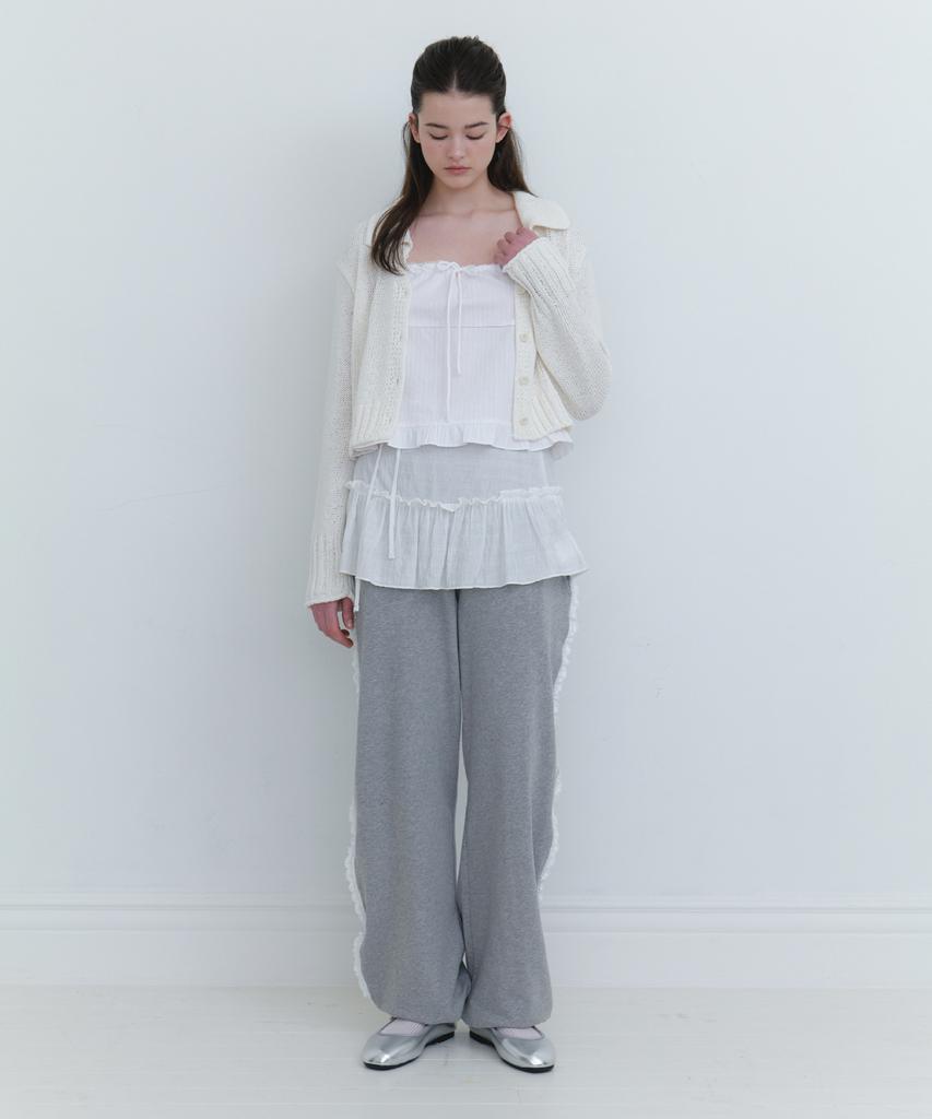 LETTERA Lace Jogger Pants_Grey