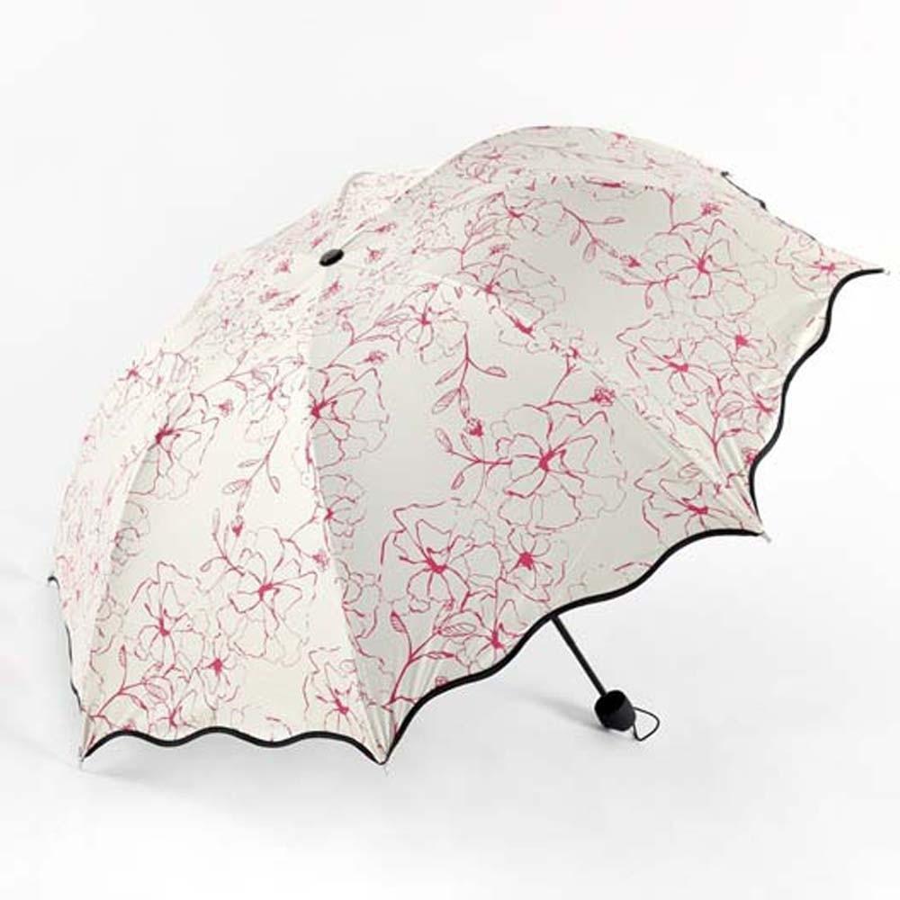 Flower Shaped Design Dual-use Folding Umbrella Lightweight anti-UV Protection Brolly  Travel