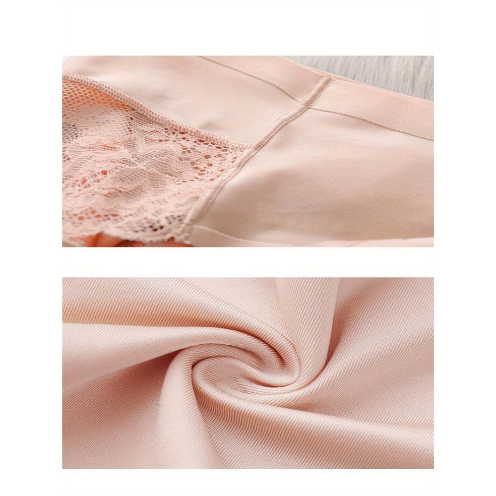 4pcs Satin Floral Lace Seamless, Soft & Stretchy Intimates Comfortable, Breathable Panties for Perfect Flower-Embroidered Womens Lingerie Set