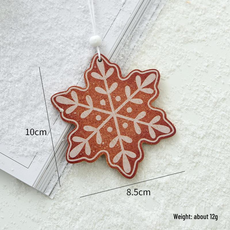 NUCHI Luminous Wooden Christmas Tree Ornaments - Small House Pendant Decorations
