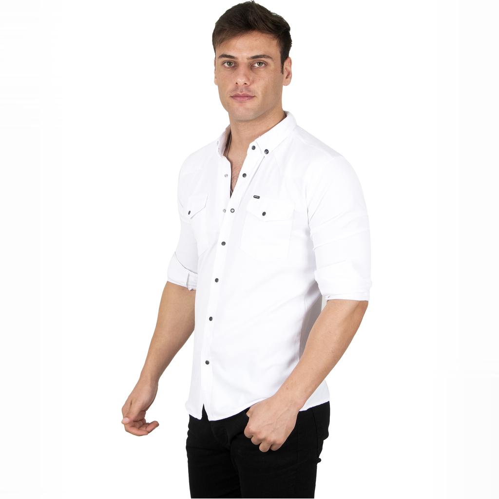 DeepSEA Herren-Jeanshemd mit Druckknopftasche und doppelter Klappe 2300410