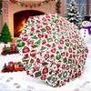 Portable Folding Umbrella | Festive Santa, Snowman, and Reindeer Patterns In Red, Green, and White | Fits Travel, Backpack, Ho