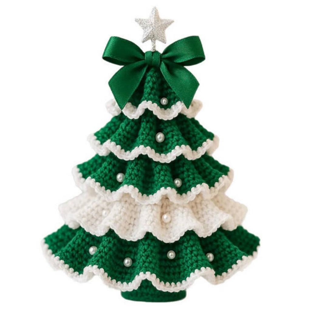 DIY Crochet Christmas Tree Kit W/ Crochet Hooks Needles Christmas Craft Kit Xmas Tree Crochet Kit for Friends and Family