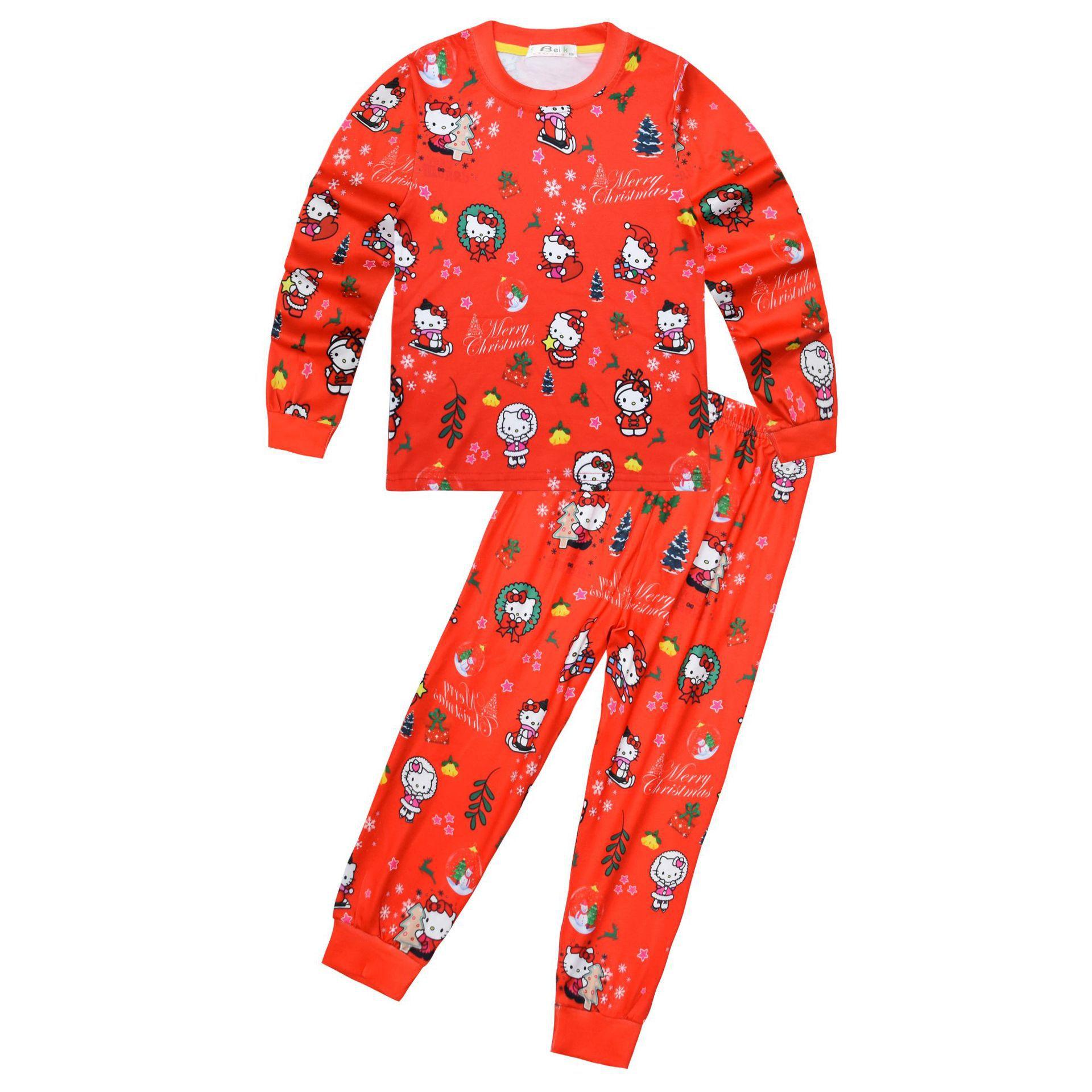 

Long-Sleeved Set, Cartoon Digital Printing, Middle-Aged And Older Children S Loungewear Long-Sleeved + Trousers Two-Piece Set 7964 110