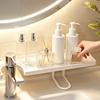 Over Sink Faucet Storage Rack, Waterproof Anti-Rust Faucet Organizer, with Drain Holes Large Capacity Bathroom Kitchen Storage Rack