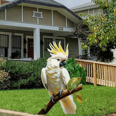 Piquet Jardin Perroquet pour Extérieur, Décoration de Jardin Cacatoès en Acrylique, Figure d'Oiseau Imprimée UV Imperméable pour Pelouse Plantes en Pot, Cadeau pour Amoureux des Oiseaux