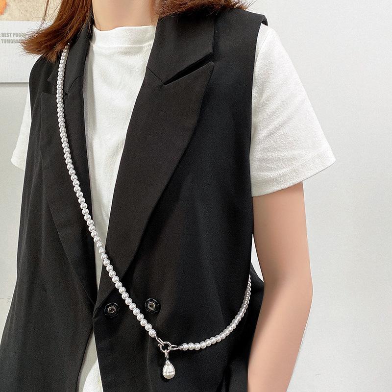 Statement Imitation Pearls Long Necklace For Women Personality Chains Big Pendant Collares Jewelry Gifts