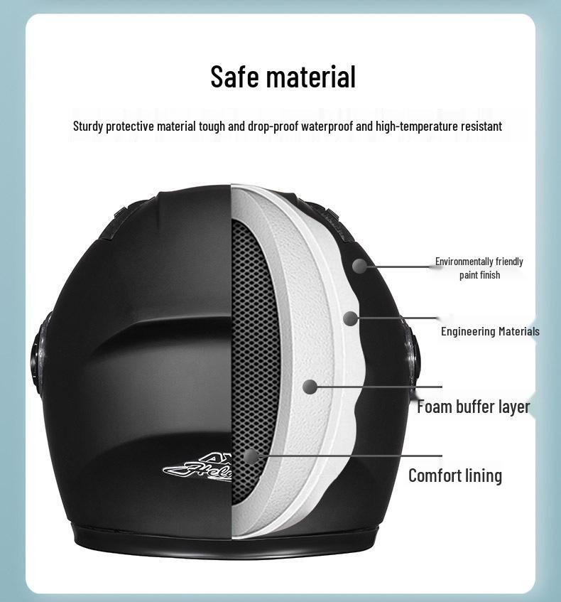 Men’s Anti-Fog Winter Motorcycle Helmet - Full Coverage, Warm, Electric Car Compatible