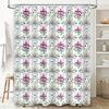 Vivid Floral Shower Curtain Waterproof Bathroom Decor with Eternity Pattern Available in Multiple Sizes for Home Use