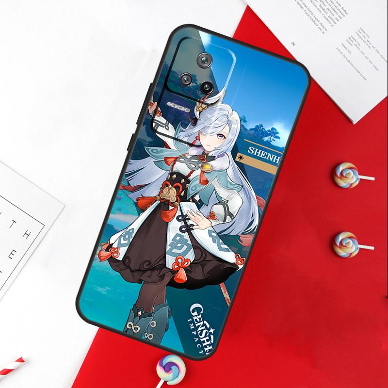 Genshin Anime Shenhe Case For Xiaomi 13 12 Lite 12X 11T 12T Pro Cover For POCO F5 X5 X3 Pro X4 F4 GT F3 C40 M5s