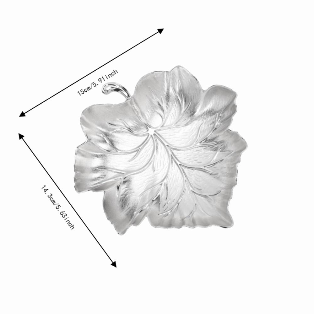 Alloy Trinket Dish Maple Leaf Shaped Metal Jewelry Holder Decorative Jewelry Tray Living Room