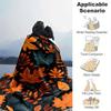 1pc Fallen Leaves Printing Lightweight Flannel Blanket, Comfortable and Warm Blanket, for Camping Sofa Bed and Couch Office, Gift