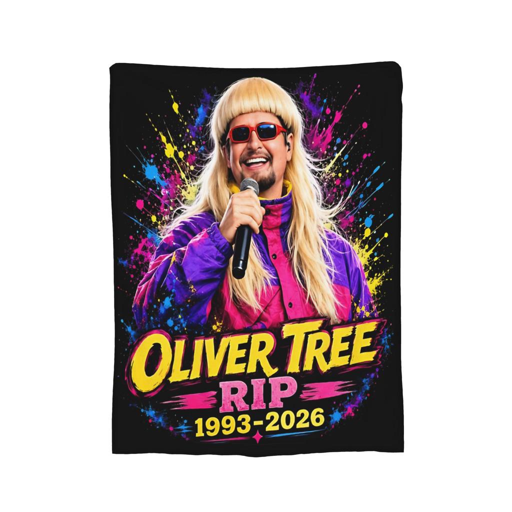 Oliver Tree Doodle Design Wool Blanket Funny Throw Blankets for Home xcm Quilt