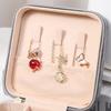 Velvet Jewelry Box Travel Portable Flannel Square Zipper Style Jewellery Storage Case  Gift Holder Ring Earring Holder