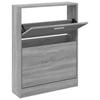 VidaXL Shoe Cabinet Sonoma Grey 59x17x81 Cm Engineered Wood 342540