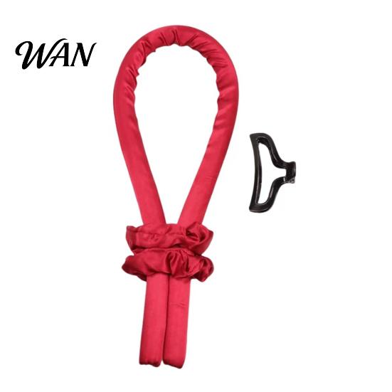 Curling Rod with Scrunchie No Heat Hair Headband 2 Scrunchies Claw Clip Overnight Sleeping Women Curler Silk Ribbon Long Curls Roller Styling