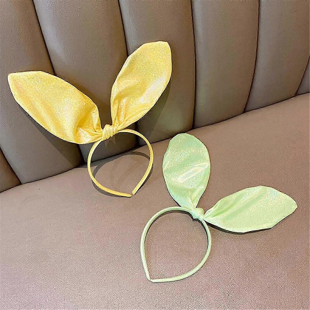 Animal Ears Headband Halloween Decorations Shimmering Rabbit Ears Costume Accessories for Adult Cosplays Party Favor White-Good