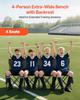 VEVOR Portable Folding Bench, 4 Seat Foldable Soccer Bench with Side Pockets and Carrying Bag