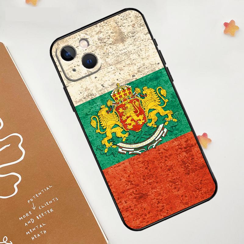 Bulgaria Flag Passport Map Case For iPhone 13 12 11 14 15 16 Pro Max Mini XR XS X Plus Silicone Bumper Cover Capa
