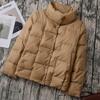 Women's 2024 Korean Style Slim-fit Lightweight Down Jacket with Stand-up Collar and Wave Pattern