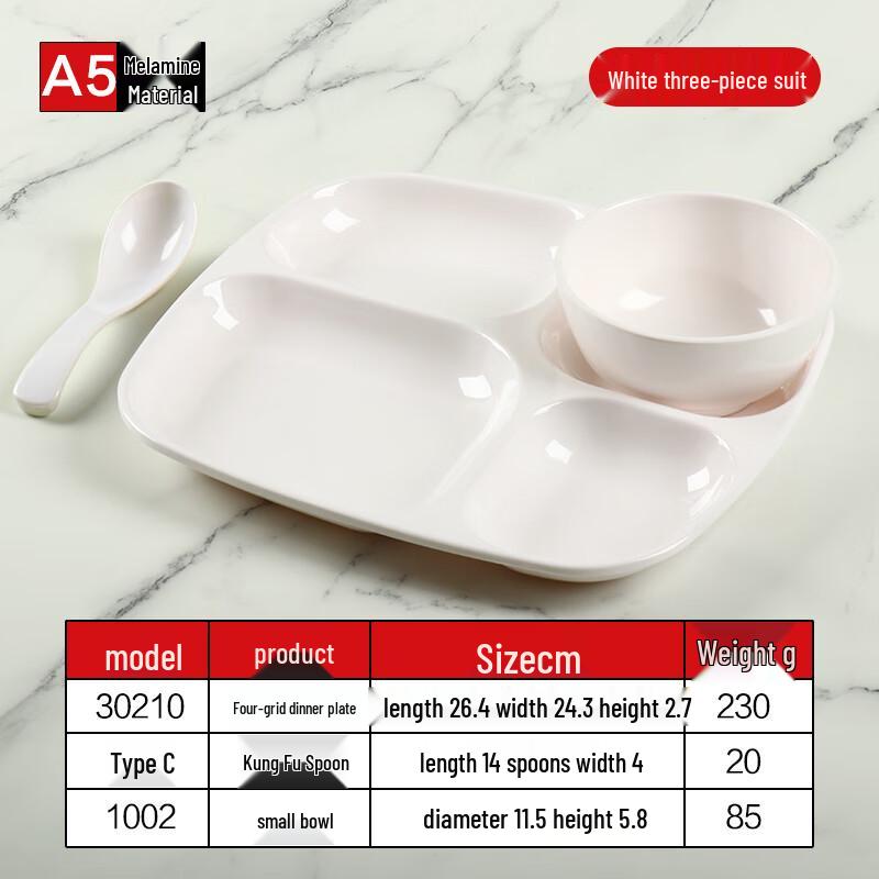 Commercial A5 Melamine Segmented Meal Tray