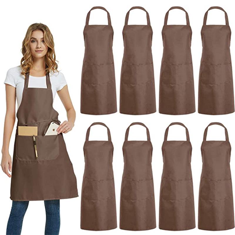 Modern Minimalist Adjustable Polyester Tie-Back Apron - Solid Color for Work